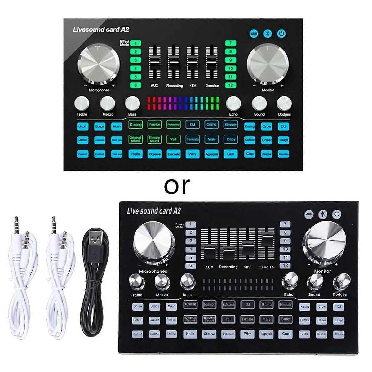 Audio Mixer A2 Live Sound Card Widely for Tablet Laptop Computer
