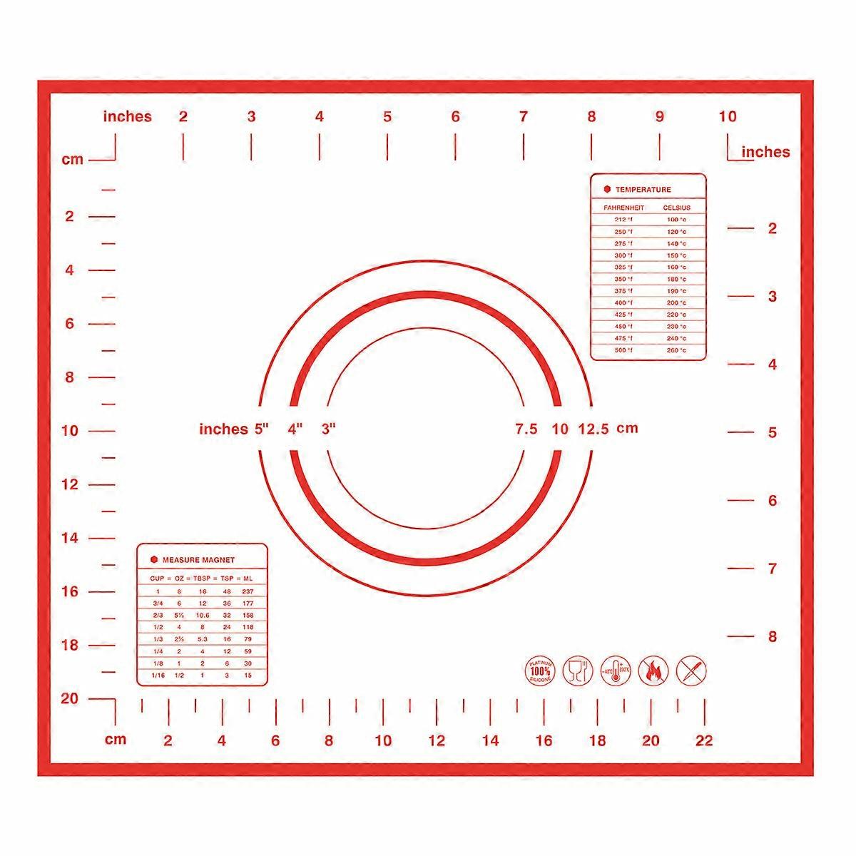 Chef's Delight Silicone Pastry Mat, Easy to Clean Non-stick Surface for Multi-purpose Baking, Stain-Proof & Stick-Resistant Dough Rolling Mat with