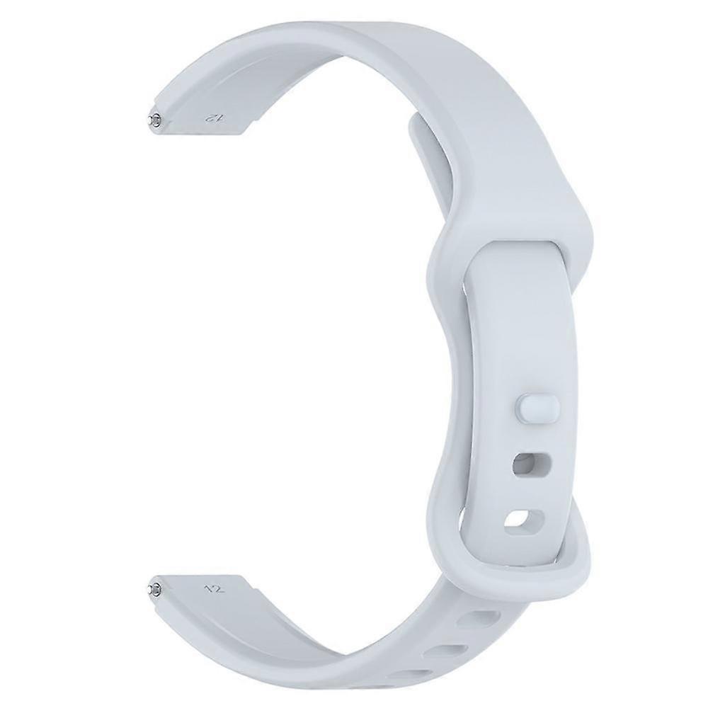 12mm Watch Strap Silicone Watch Band for All Kinds of 12mm Head Grain and Frame Butterfly Buckle Eight Tail (Light Gray)