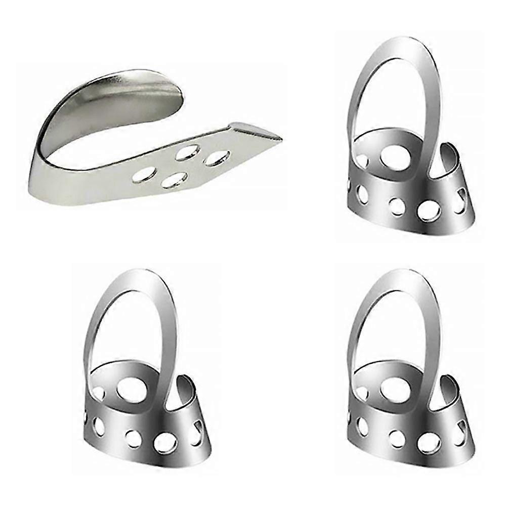 4PCS Thumb Pick Hollowed Adjustable Thumb Index Ring Middle Finger Plectrum