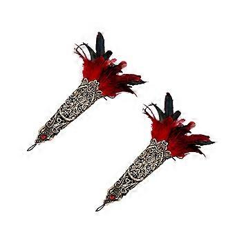 Halloween Role Play Handschoenen voor Volwassenen Elegante Hollowout Gevederde Handschoenen Pols Accessoires Vintage Decoratieve Handmode Geel
