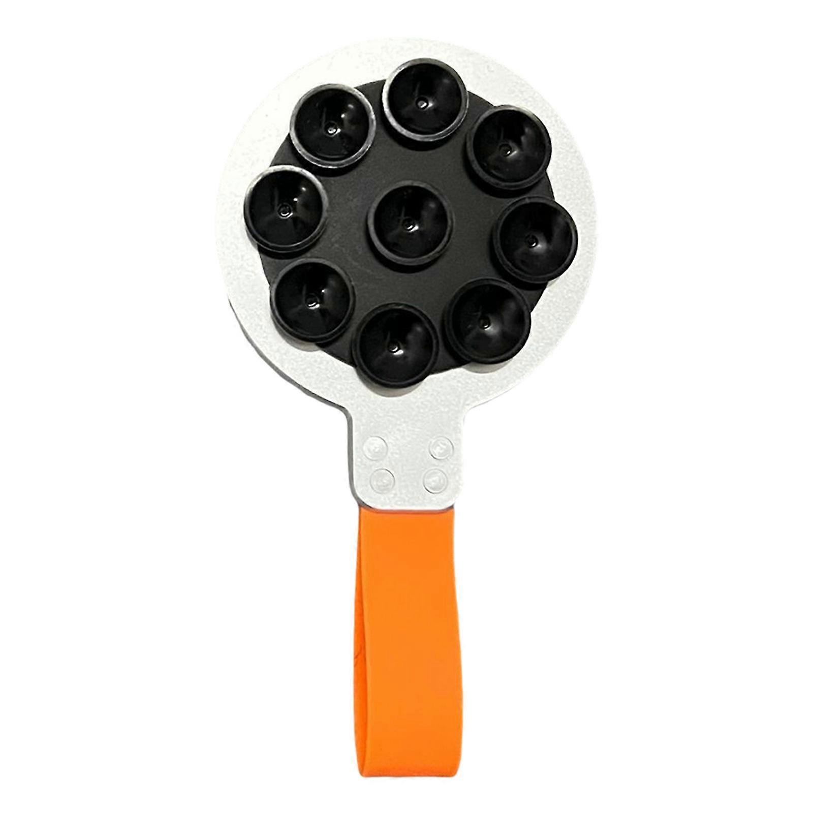 Multiple Use Silicone Suction Phone Stand Portable Silicone Suction Phone Holder with Magnetic Base Compact Phone Stand silver orange