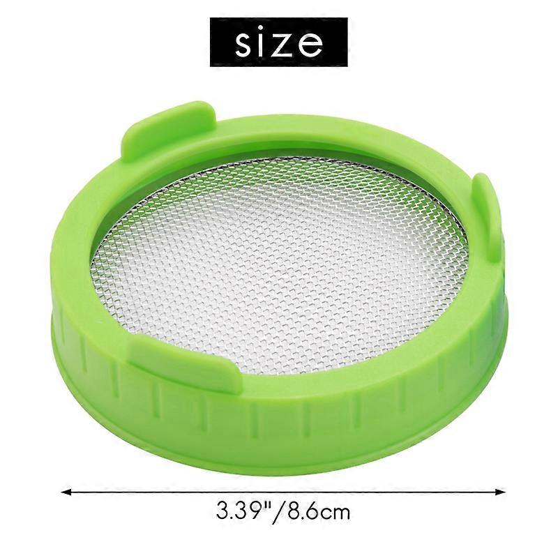 4 Pack Sprouting Lids, Plastic Sprout Lids with Stainless Steel Screen for Wide Mouth Jars, Sprouter