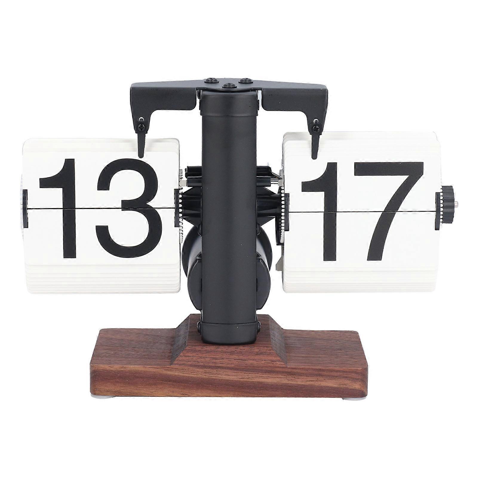 Retro Flip Down Clock Stylish Minimalism Style Small nce 24H Automatic Page Turning Clock Mechanical Flip Down Clock Black Shelf White Page