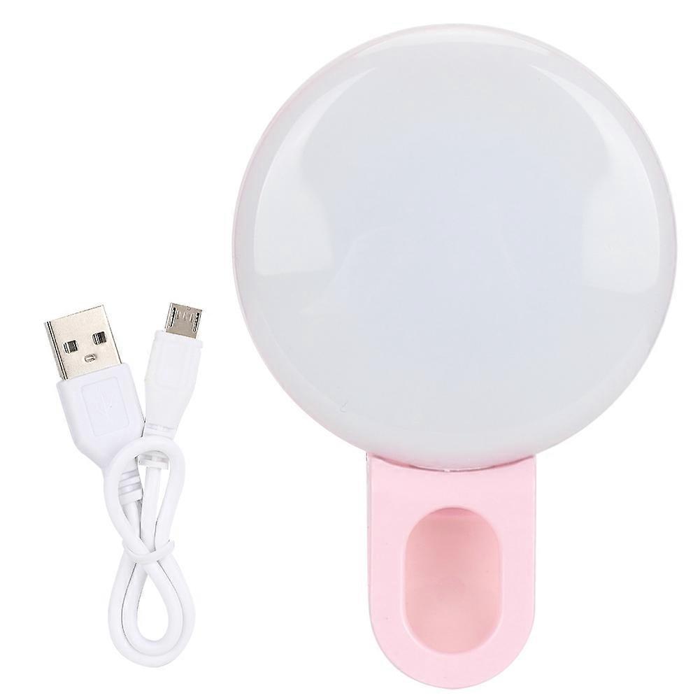 Sf02 Mini USB Charging 9-Speed Brightness Mobile Phone Selfie Artifact LED Ring Light (Pink)