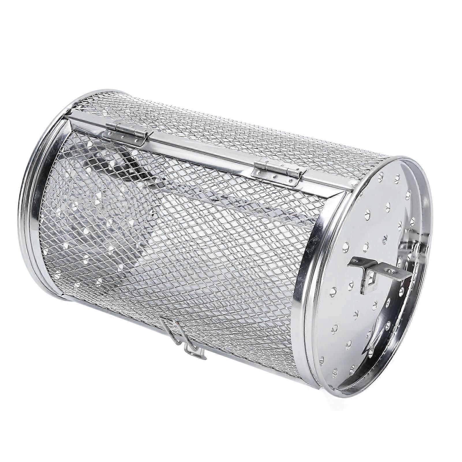 Rolling Grill Cage Dishwasher Safe Stainless Steel Rotating Grill Basket for Peanuts Coffee Beans Nuts
