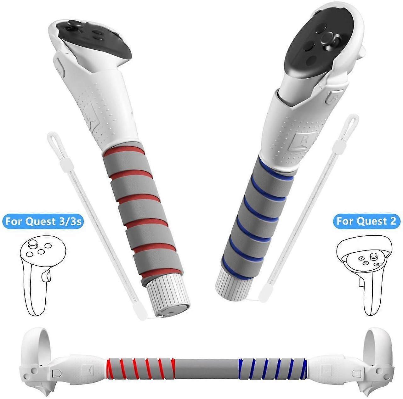 3 in 1 Gorilla Tag Long Arms for Meta Quest 3S/3 and Oculus Meta Quest 2,Beat Saber Handles Attachment/Golf Club Extension Grips for VR Sticks Control