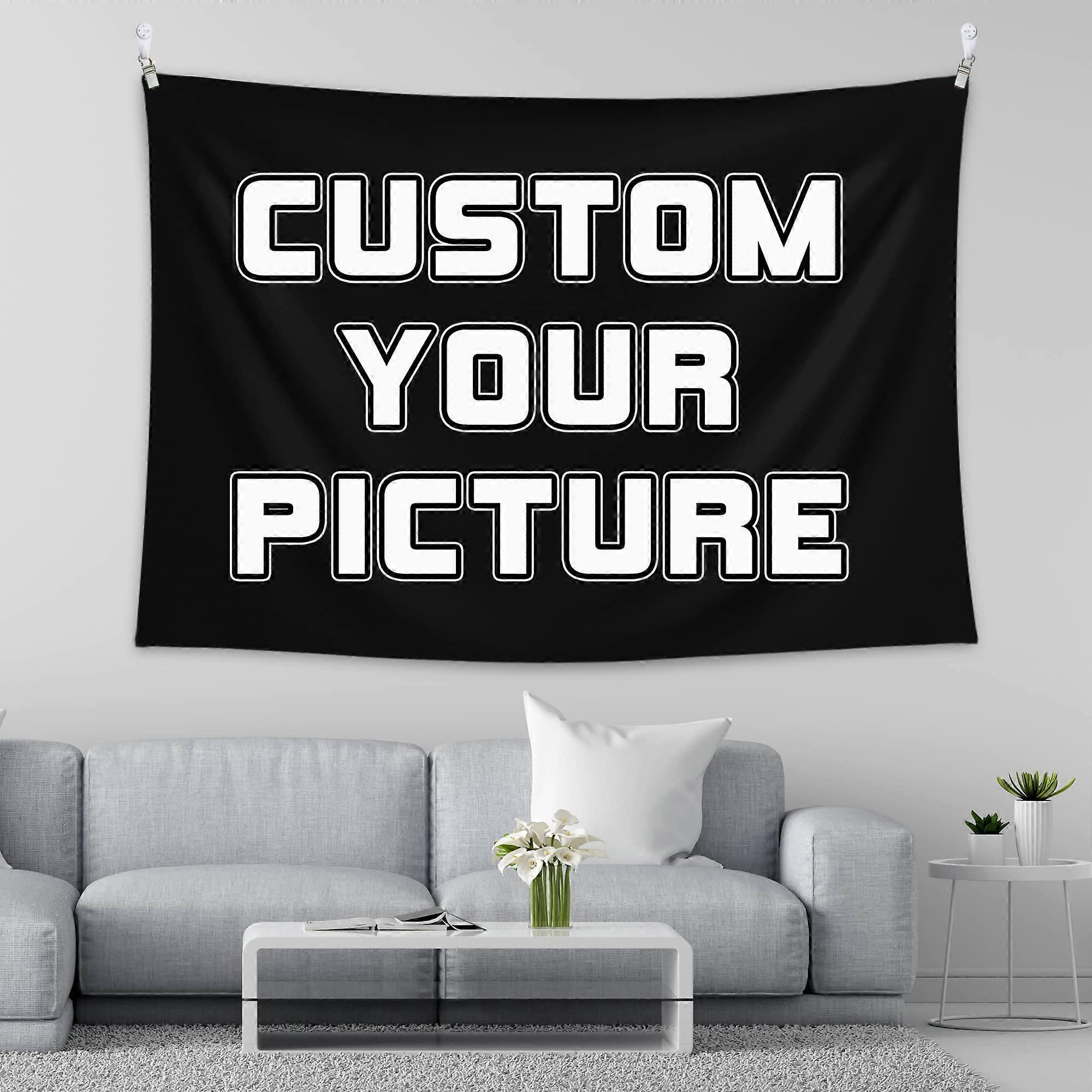 Custom Tapestry 70" W X 50" L - Personalized Wall Hanging for Living Room, Bedroom, Dorm Decor with Custom Images