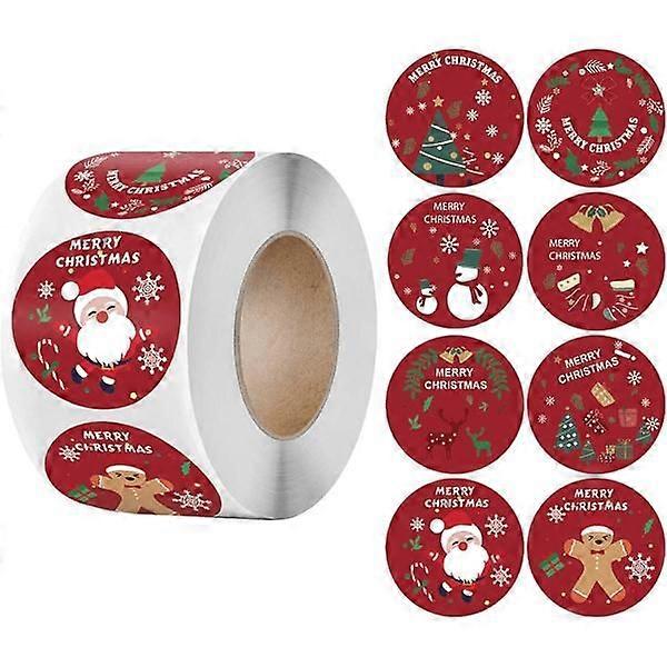500個1.5 "ラウンド装飾ステッカーラベルクリスマス用ロール