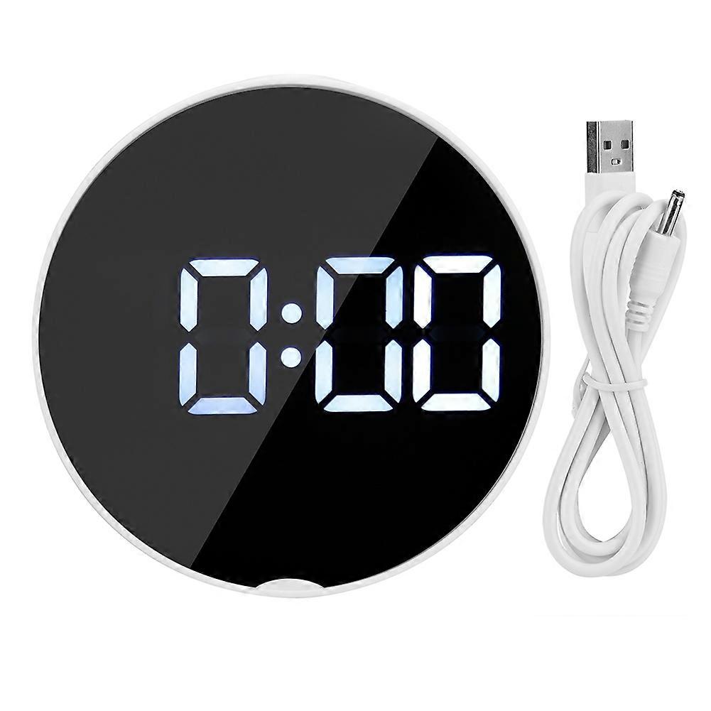  Multifunction Mini Mirror Electronic Alarm Clock  LED Time Display Clock Makeup Mirror