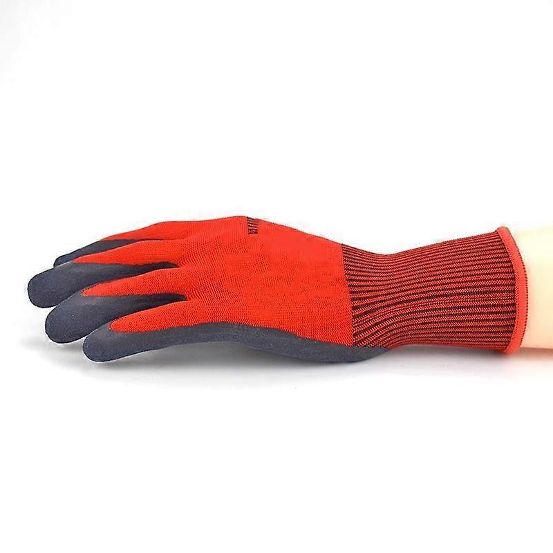 Agile Thin Elastic Wear-Resistant Anti-Slip Serving Post Work Driving Gloves Express Packing Gloves, Large Red