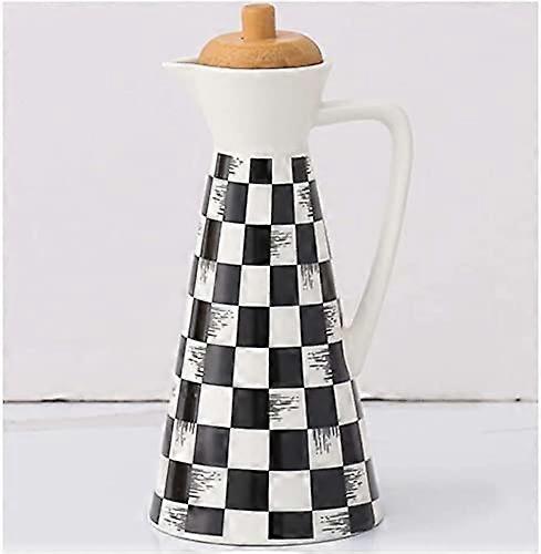 Ceramic Olive Oil Dispenser Bottle for Home and Hotel, Small Olive Oil Vinegar Container, Decorative Kitchen Storage