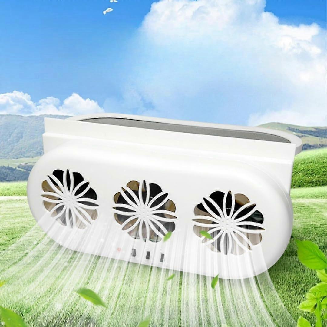 Car Window Solar Exhaust Fan with Three-Speed Settings, Air Ventilation System, Compatible with Most Vehicle Windows
