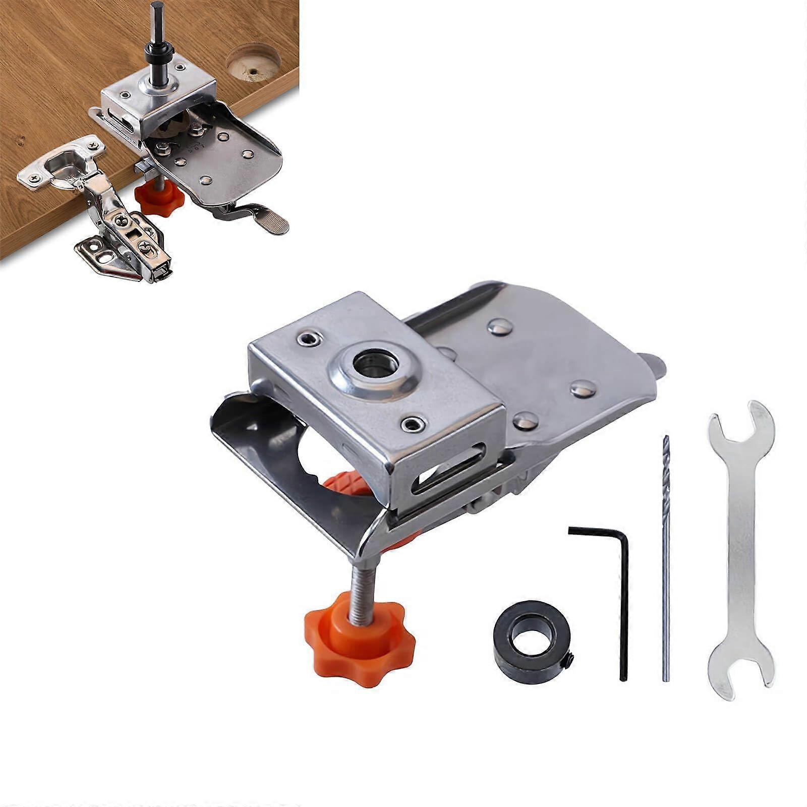 Concealed Hinge Jig Kit, Adjustable Concealed Door Hinge Jig,Aluminum Alloy Locking Cabinet Hinge Jig