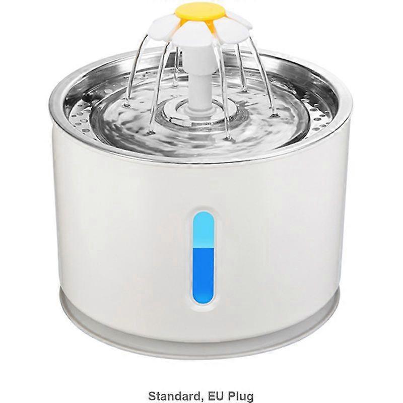 Intelligent Stainless Steel Disk Pets Water Shortage Water Dispenser Self-Power Off with Night Lamp, Standard Version, Gray