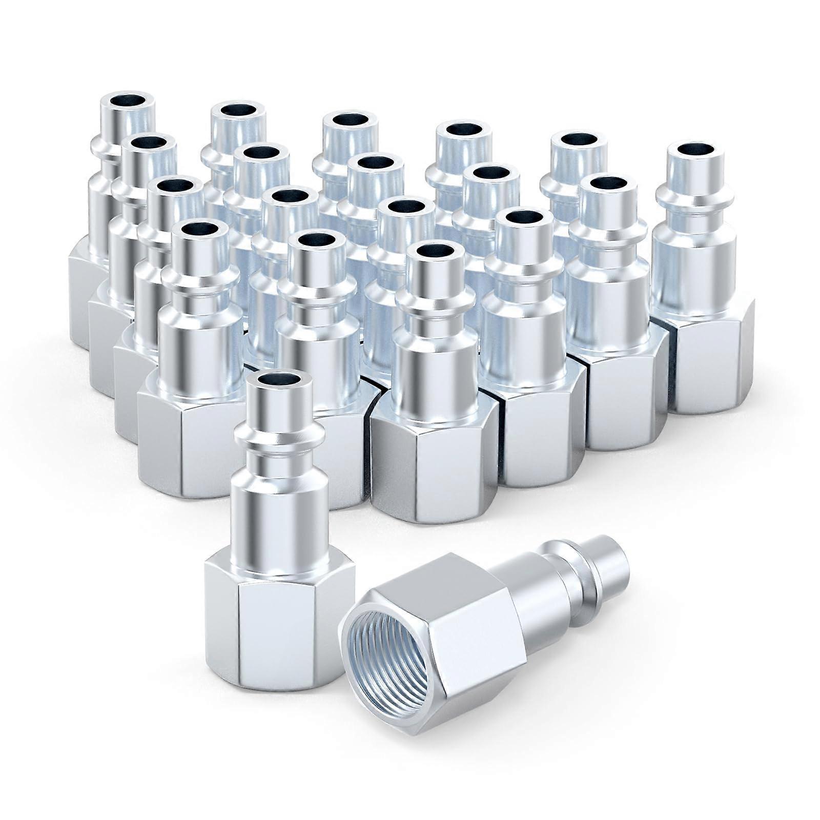 20PCS Industrial Air Plug 1/4' NPT Female Plug, Pneumatic Plugs 300PSI, Industrial Type Quick Connect Plugs, Air Compressor Hose Fitting