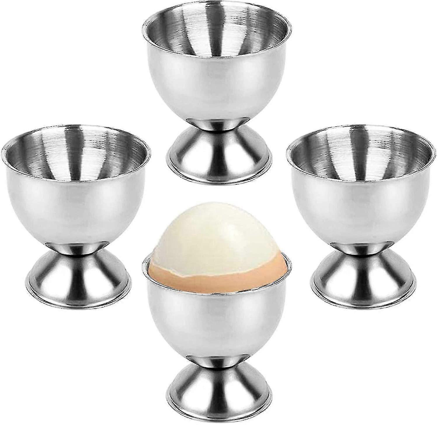 Eierbecher 4 Stück Edelstahl Eierbecher Set Edelstahl Eierhalter für