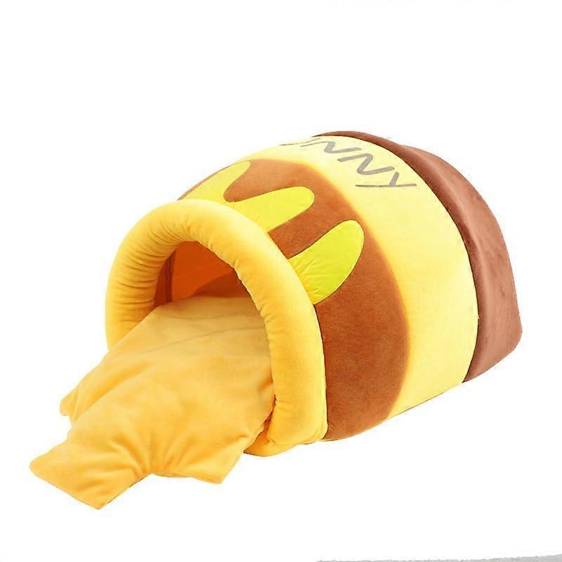 Honey Pot Small Cat Bed Cave - Memory Foam Cotton Pet Bed with Removable Cushion for Guinea Pigs, Bunnies, Puppies, Kitties