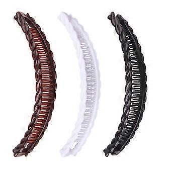 3 Pieces Banana Combs, Hair Clip Clincher Combs for Girls Women, Vintage Lady Fish Shape Ponytail Clip for Thick Long Hair, 3 Count15cm Edition B