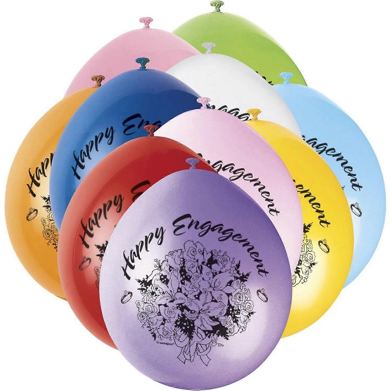 Unique Party Happy Engagement Latex Balloons (Pack of 10)