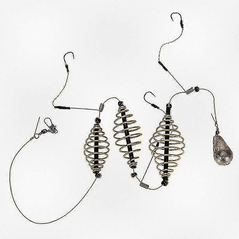 Olive Fish Bait Cage Square Feeder for Carp Fishing Anti Snag Nesting Device