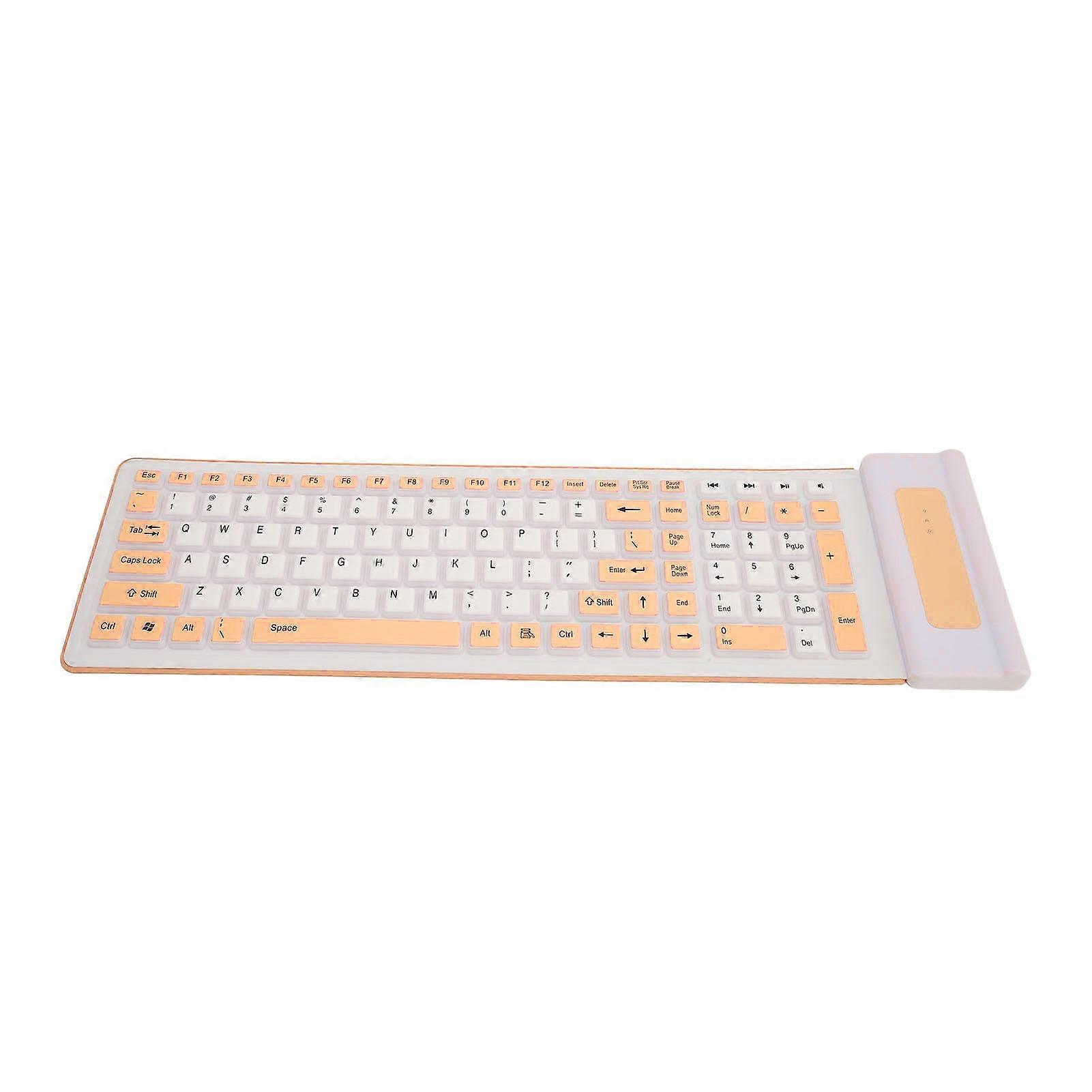 Silicone 107 Keys 2.4G Wireless USB Foldable Waterproof Dustproof Two Colors Silent Keyboard for PC Laptop