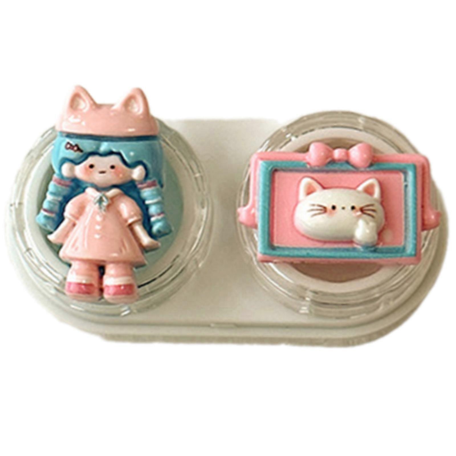 Lovely Contact Lenses Case and Suction Stick Applicator for Soft Lenses Contact Lenses Removal Tool White