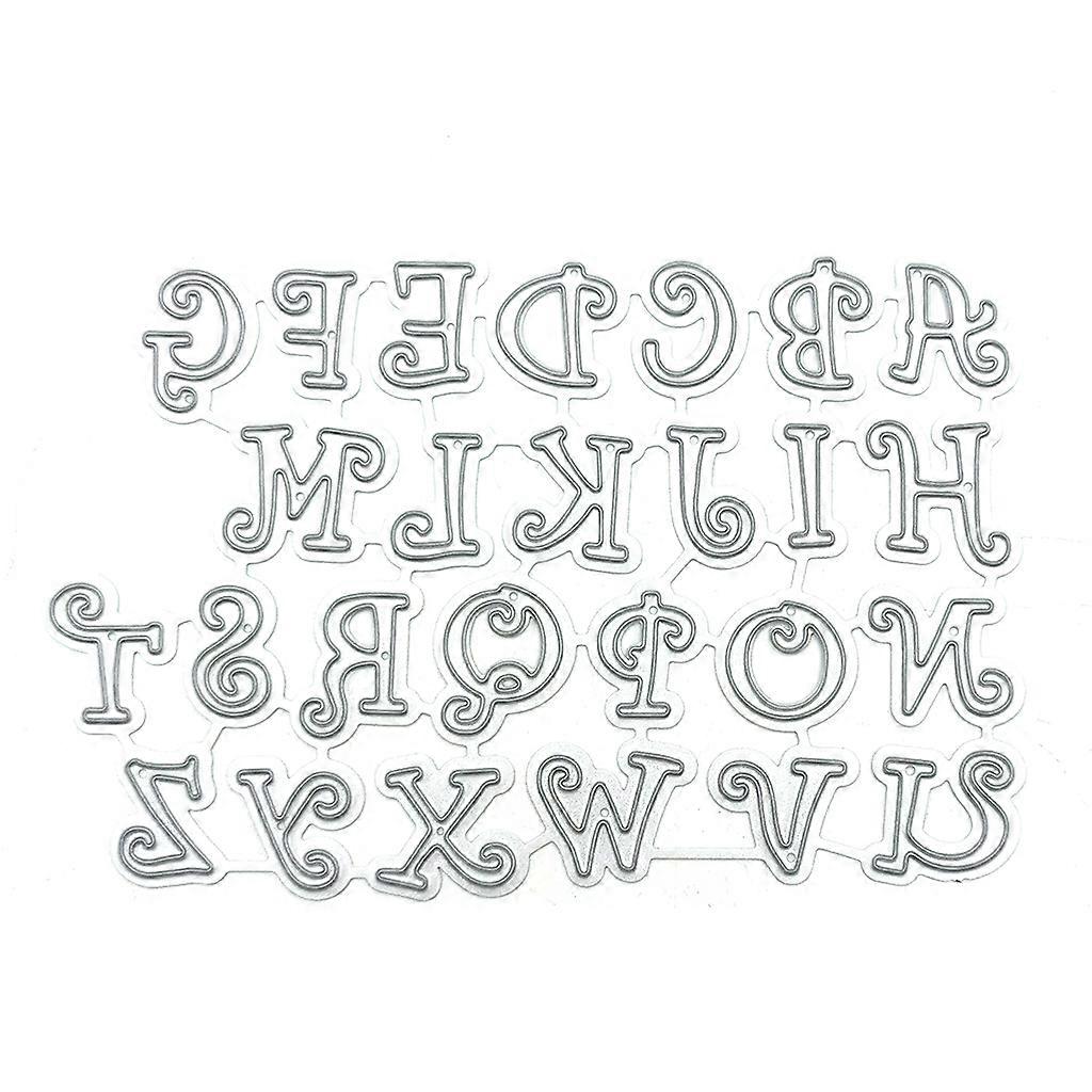 DIY Lace Cutting Dies Embossing Stencil Template for Scrapbooking Embossing Paper Card making，26pcs English letters
