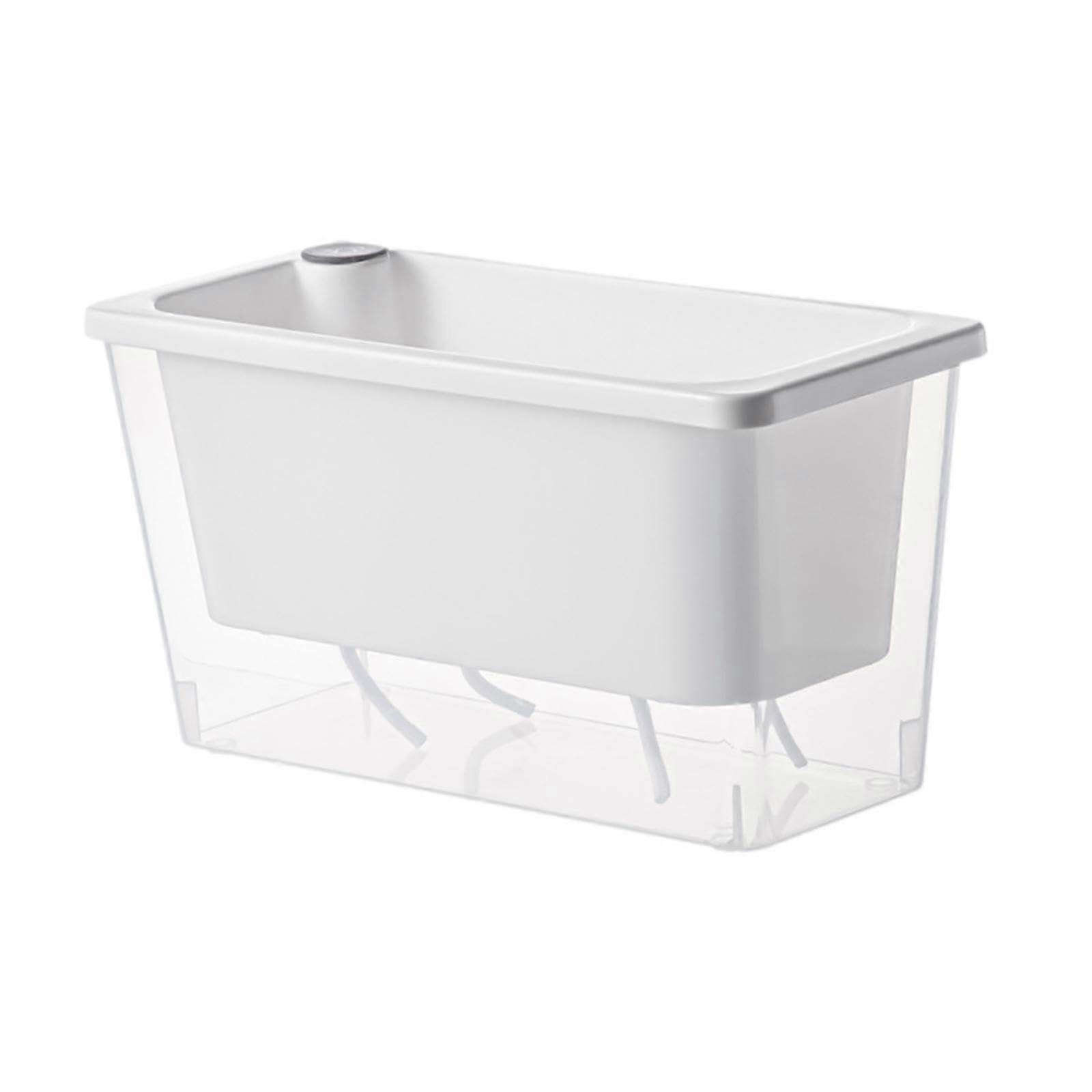 Self Watering Pots Flower Pot Multifunctional Rectangular Home Use Fruits Plant Container Gifts Nursery Planting Pot Planter, White