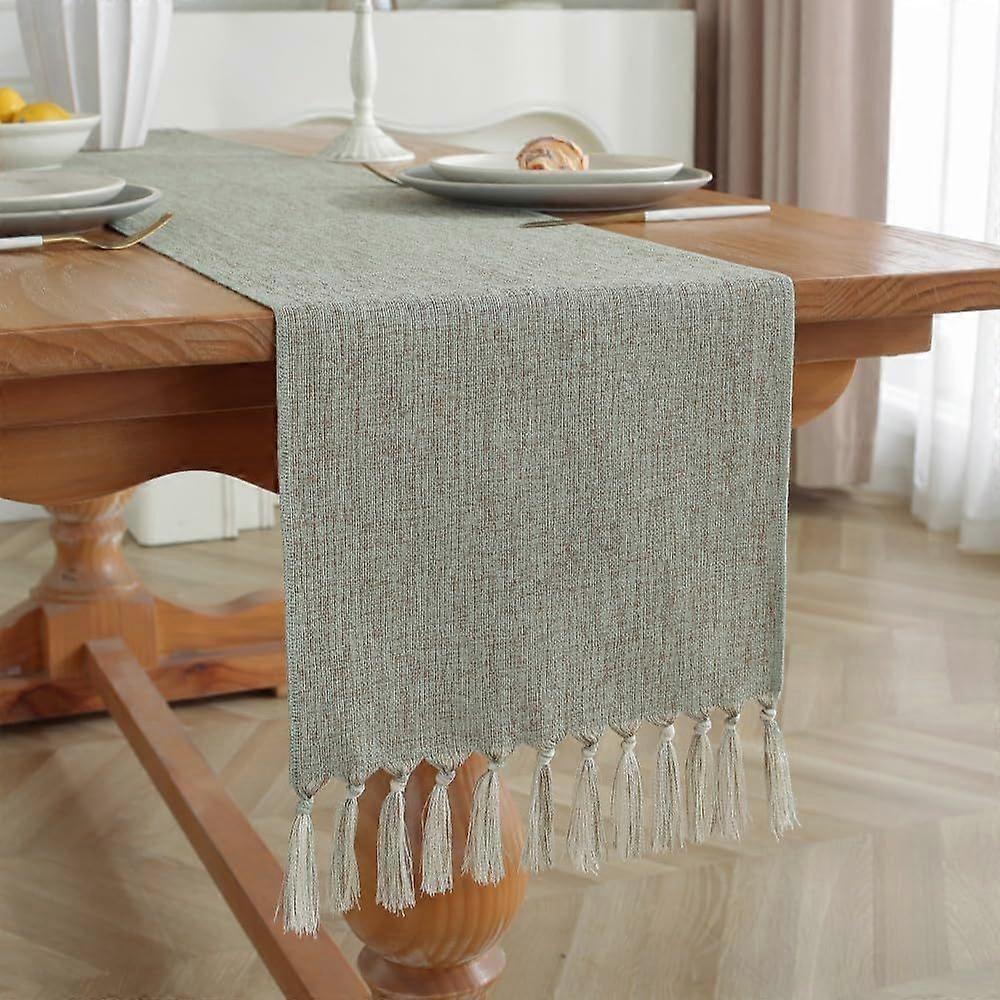 2025 Latest Model Table Runner, Rustic Farmhouse Table Runner with Tassels, 36" Long, Boho Cotton