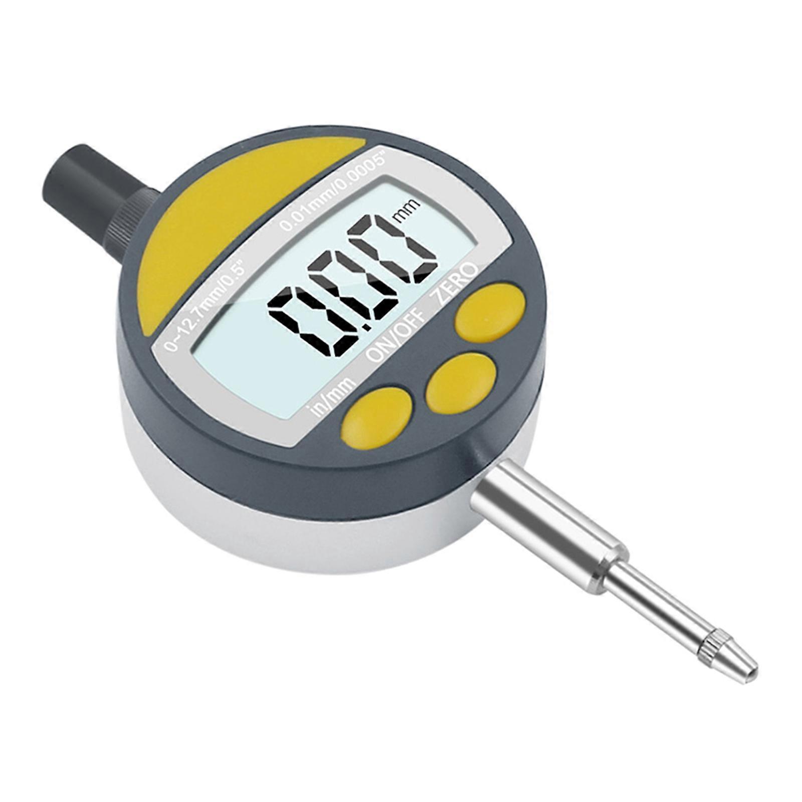 Professional 0-12.7mm 1/2" Mini Digital Dial Indicator 0.01mm 0.0005" Large LCD Display mm/inch Switchable for Industry