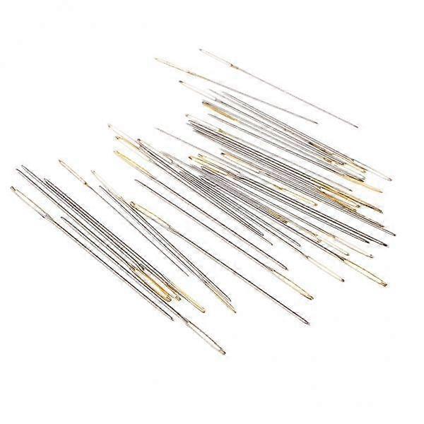 2x 30pcs / boîte point de croix aiguilles aiguille à broder à la main grand œil or taille 26
