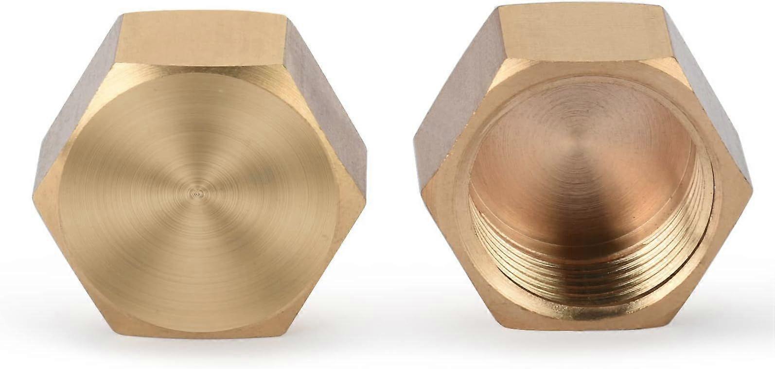 2pcs Brass Cap with 3/8" Internal Thread - IG Blanking Plug - End Cap for Pipe Fitting