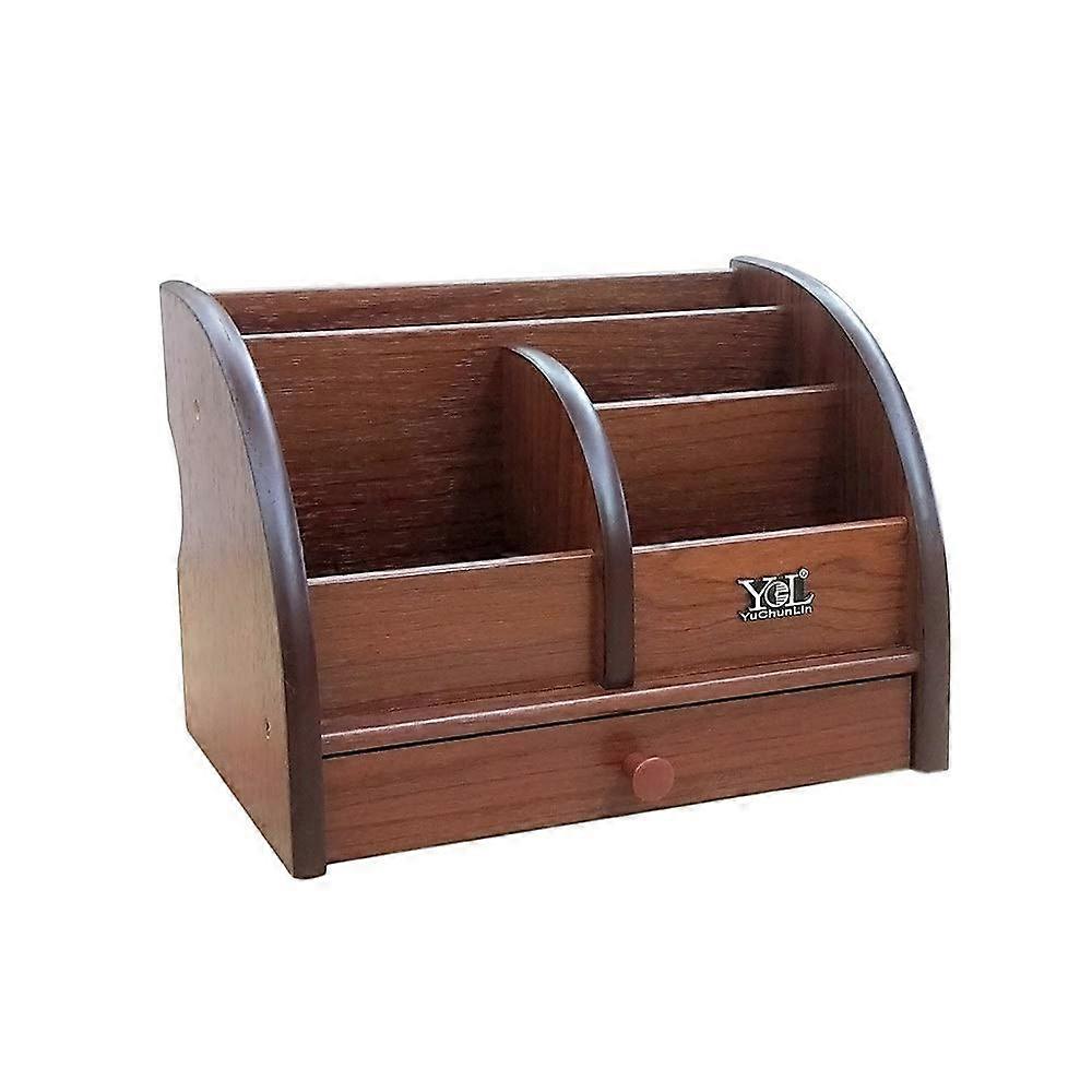 Wood Remote Control Storage Box With Slender Drawer For Pen Pencil Holder Makeup Organizer Small Item Storage YCL825