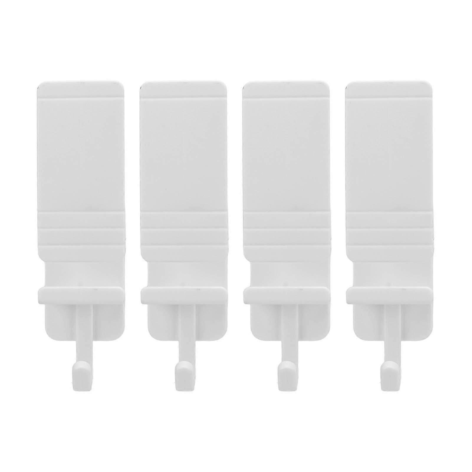 4pcs Plastic Wall-Mounted Hooks Hanging Basin Hooks Bathroom Storage Durable White Hooks Space-Saving Design Easy Installation for Bathroo