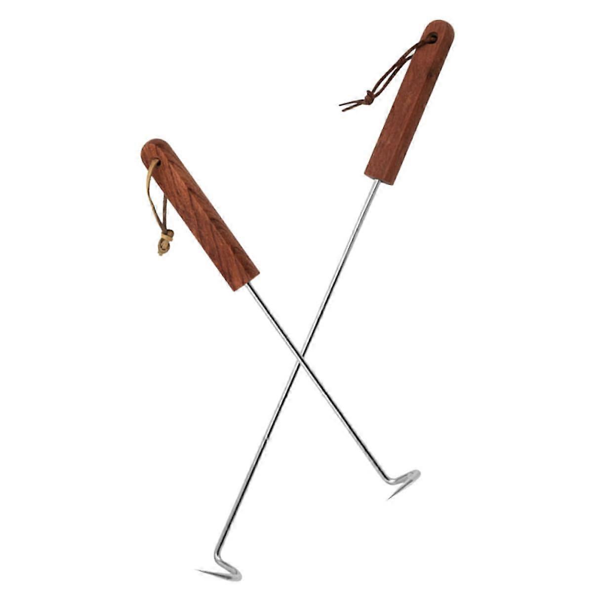 Meat Hooks 2 Pieces Reusable Food Flippers For Grill, Picnic And Camping Robust Hook For Turning Food