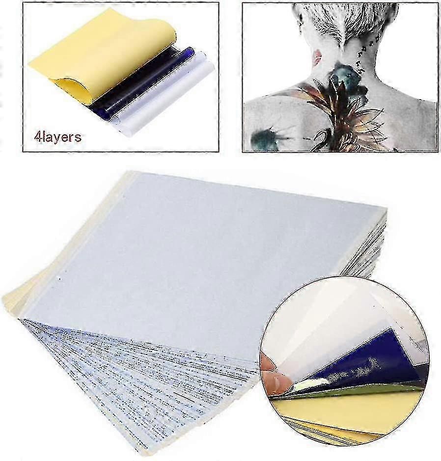 25 Sheets of Tattoo Transfer Paper for Creating Stencils, A4 Carbon Paper for Tracing Tattoo Designs