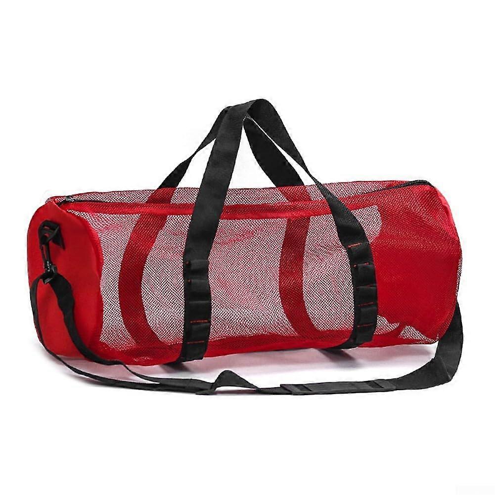 Multifunctional mesh bag for diving, beach, swimming, gym and reliably red