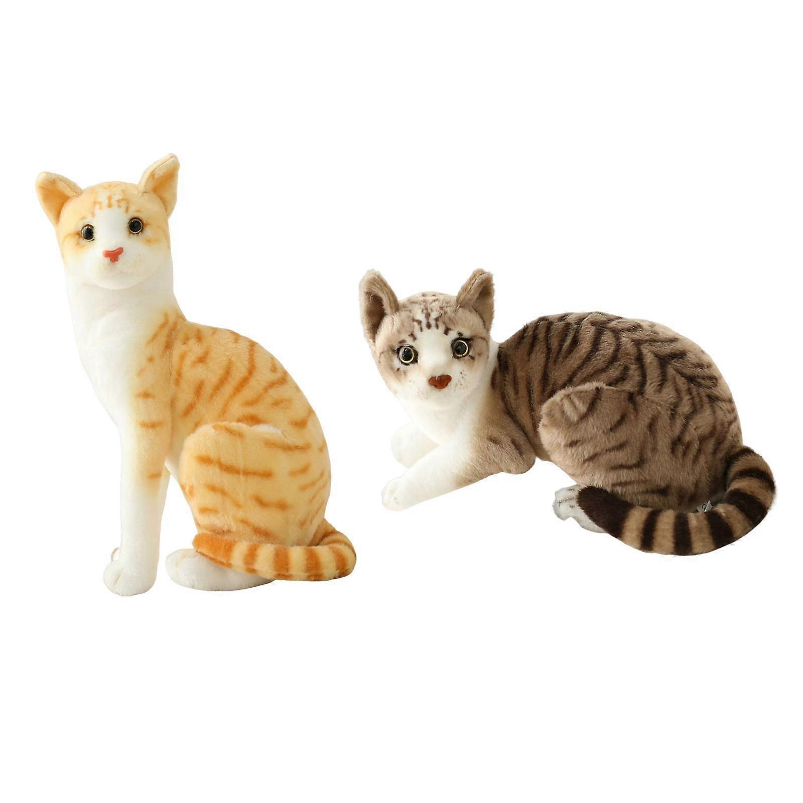2 Pieces Simulation Siamese Cats Animal Plush Padding Stuffed for