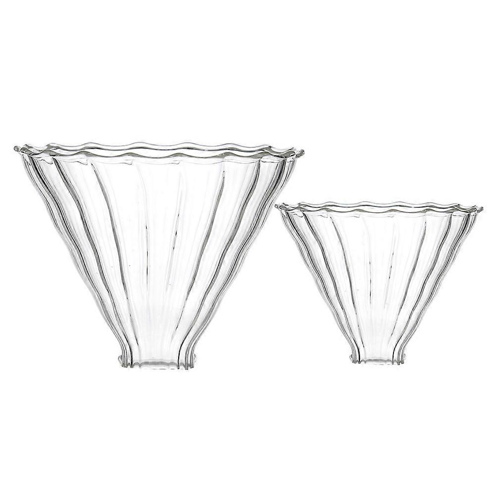 Transparent Glass Coffee Filters Reusable Funnels for Home Use 2 Pieces