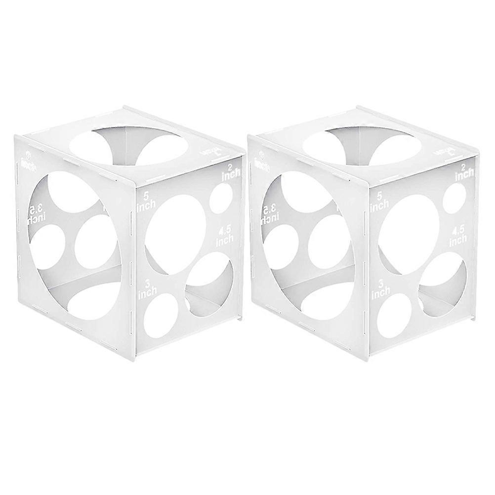 PVC Balloon Measuring Cube White Tool for Balloon Size Measurement 2Pcs