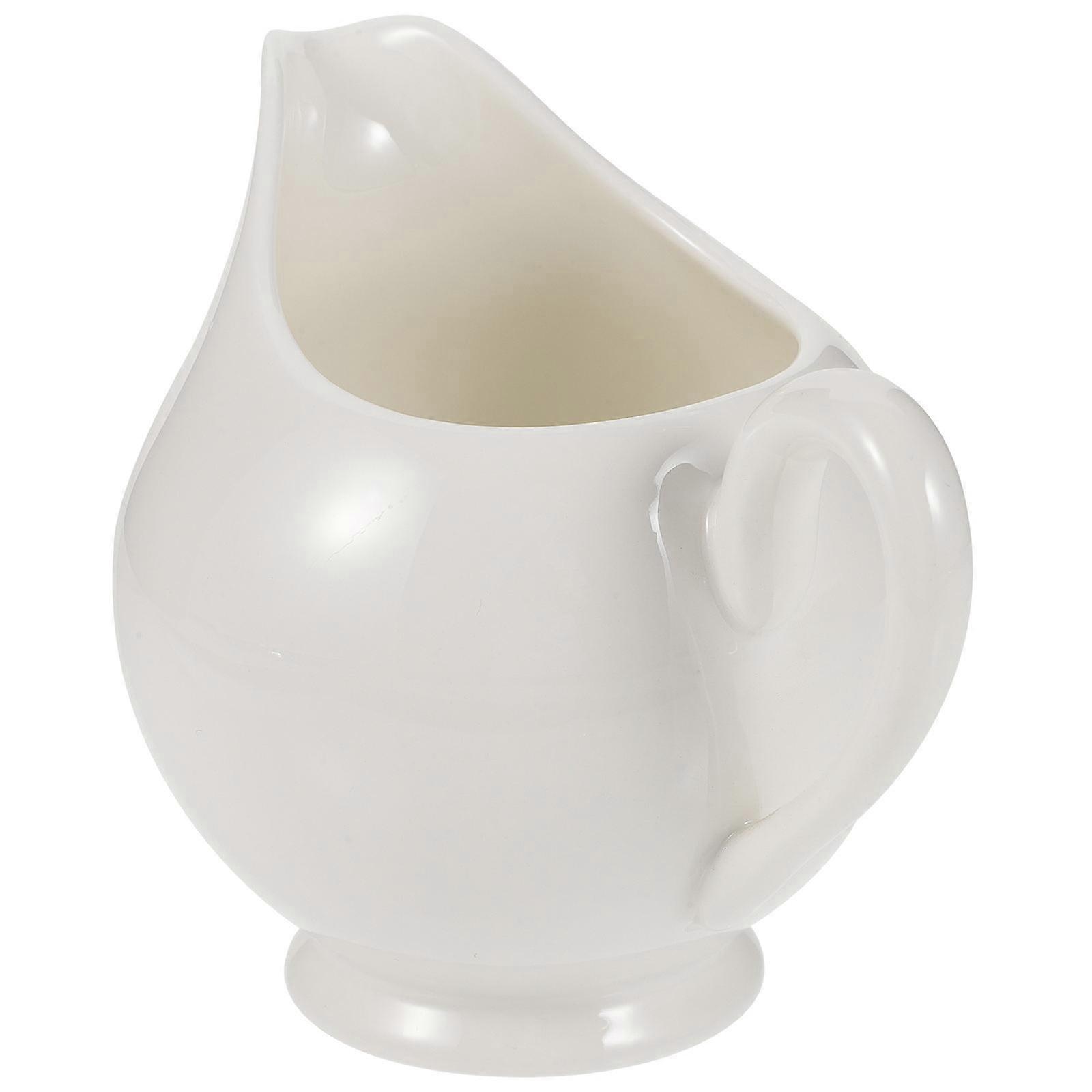 Japanese Style Ceramic Sauce Boat Milk Pitcher with Dripless Spout for Gravy, Cream, and Salad Dressing – Practical Kitchen Essential for Home and