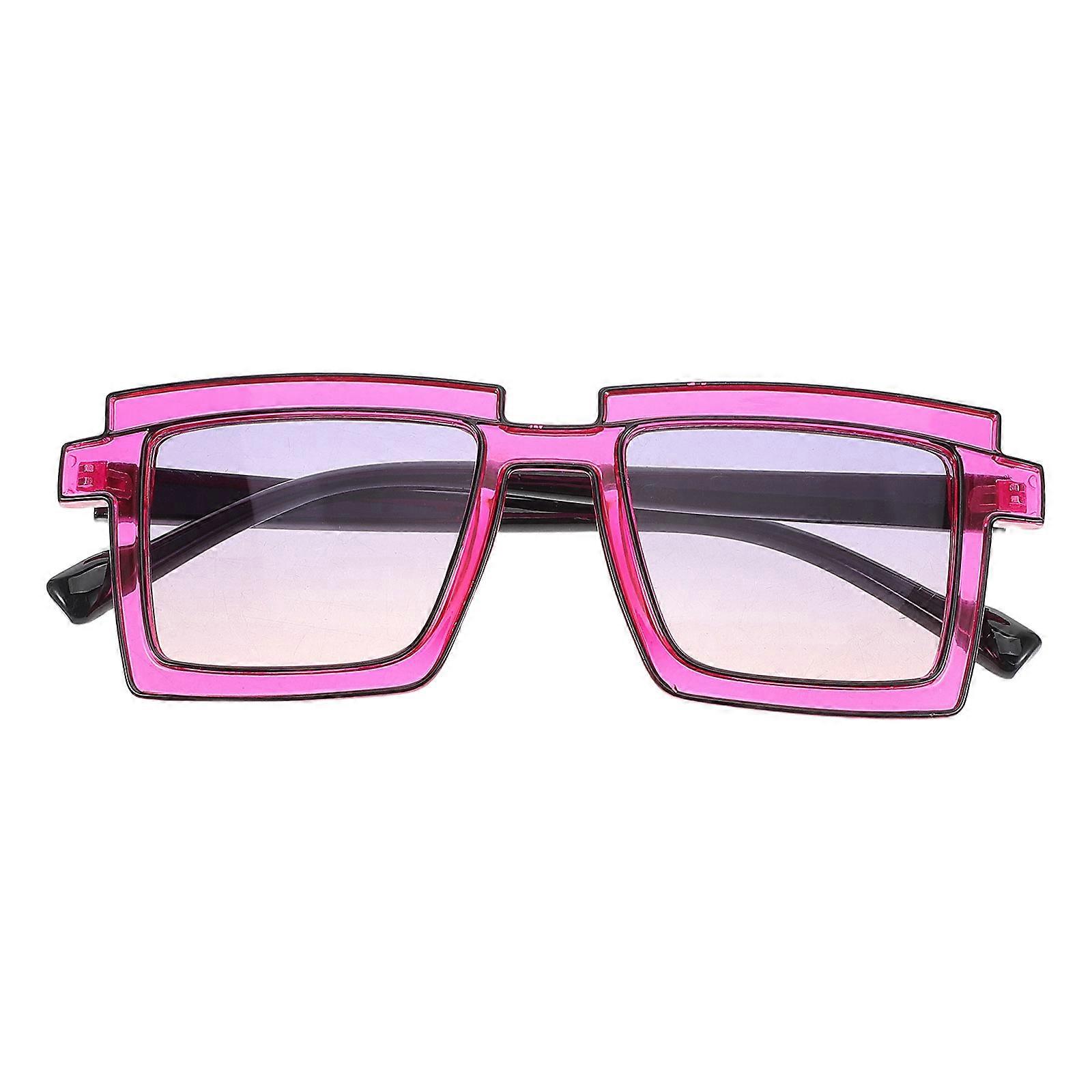 Retro Cartoon Style Fluorescent Color Block Sunglasses for Women – Bold Statement Eyewear for Parties, Pools & Outdoor Activities