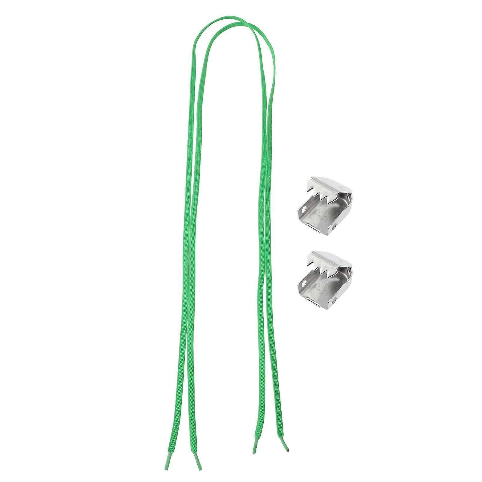 Elastic Shoe Laces Universal Push Buckle Daily Use Green 100X0.6cm 2Pairs