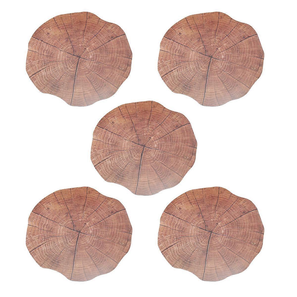 Western Placemats Tableware Placement for Home Use Wedding Light Brown 38x38x0.2cm Protective Heat Resistant 5Pcs