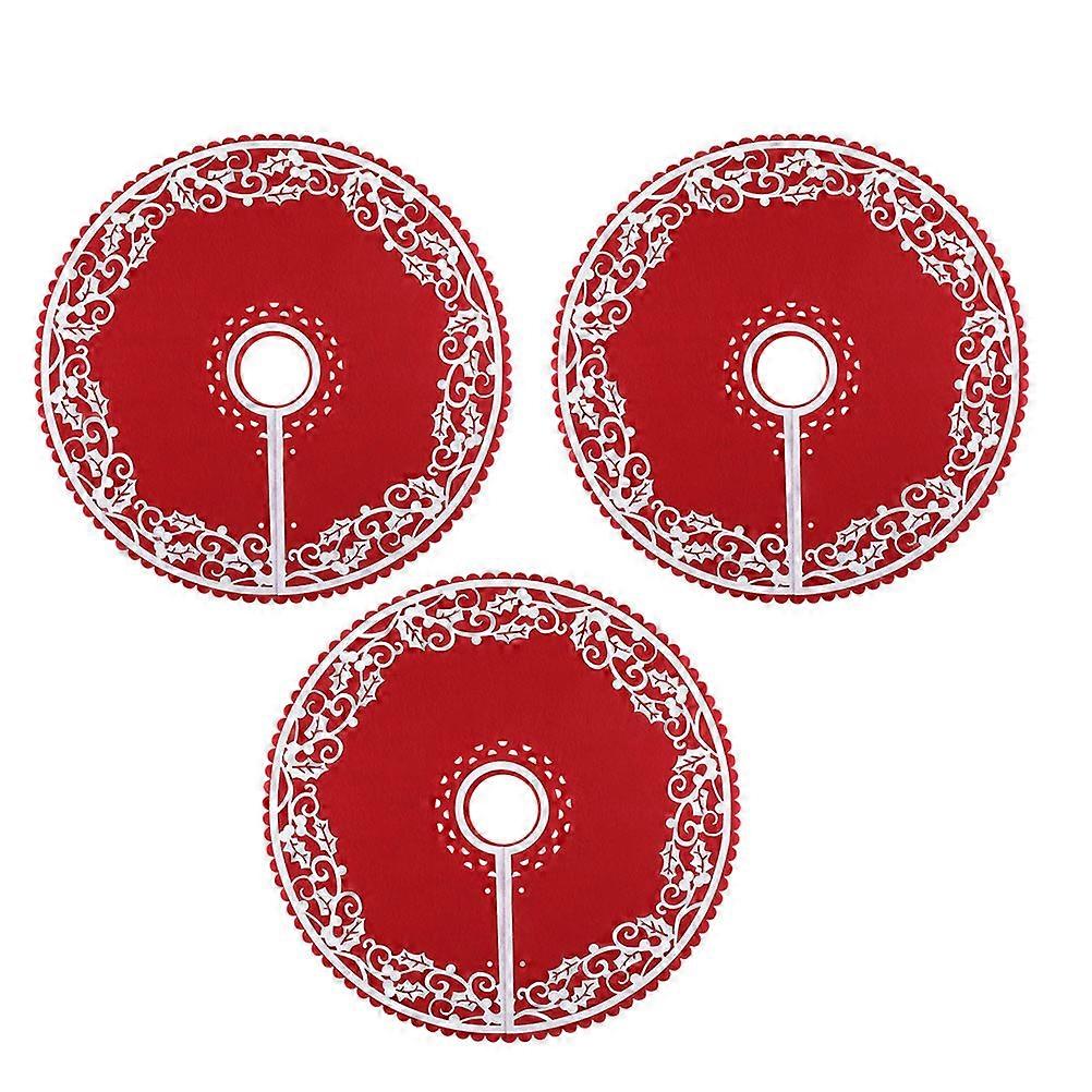 Holiday Tree Skirt Traditional Style Christmas Celebration Home Decoration 30x30CM 3Pack