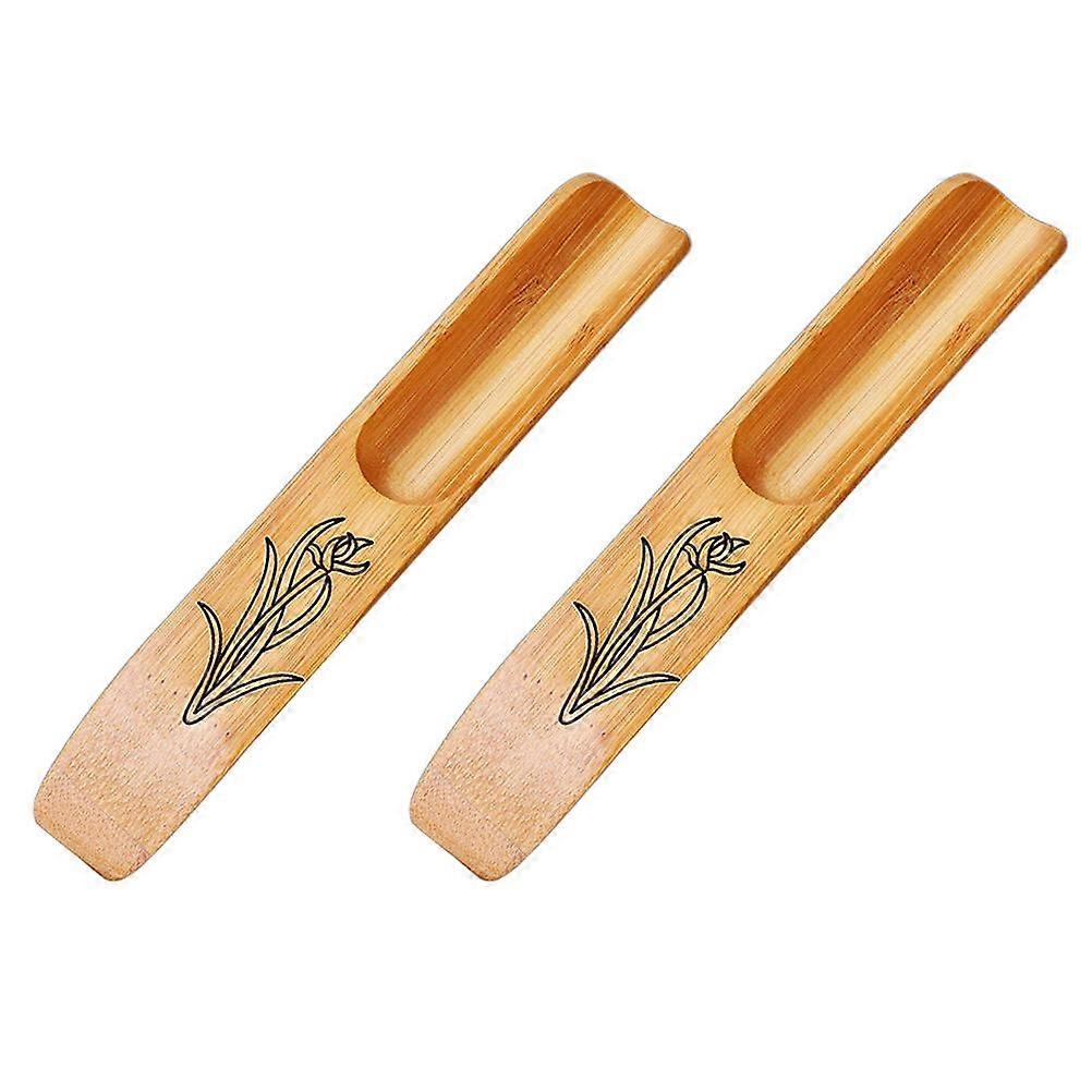 Bamboo Scoops Tea Ceremony Utensil Tool Multi Functional Tea Spoons Loose Leaf Tea 2Pcs