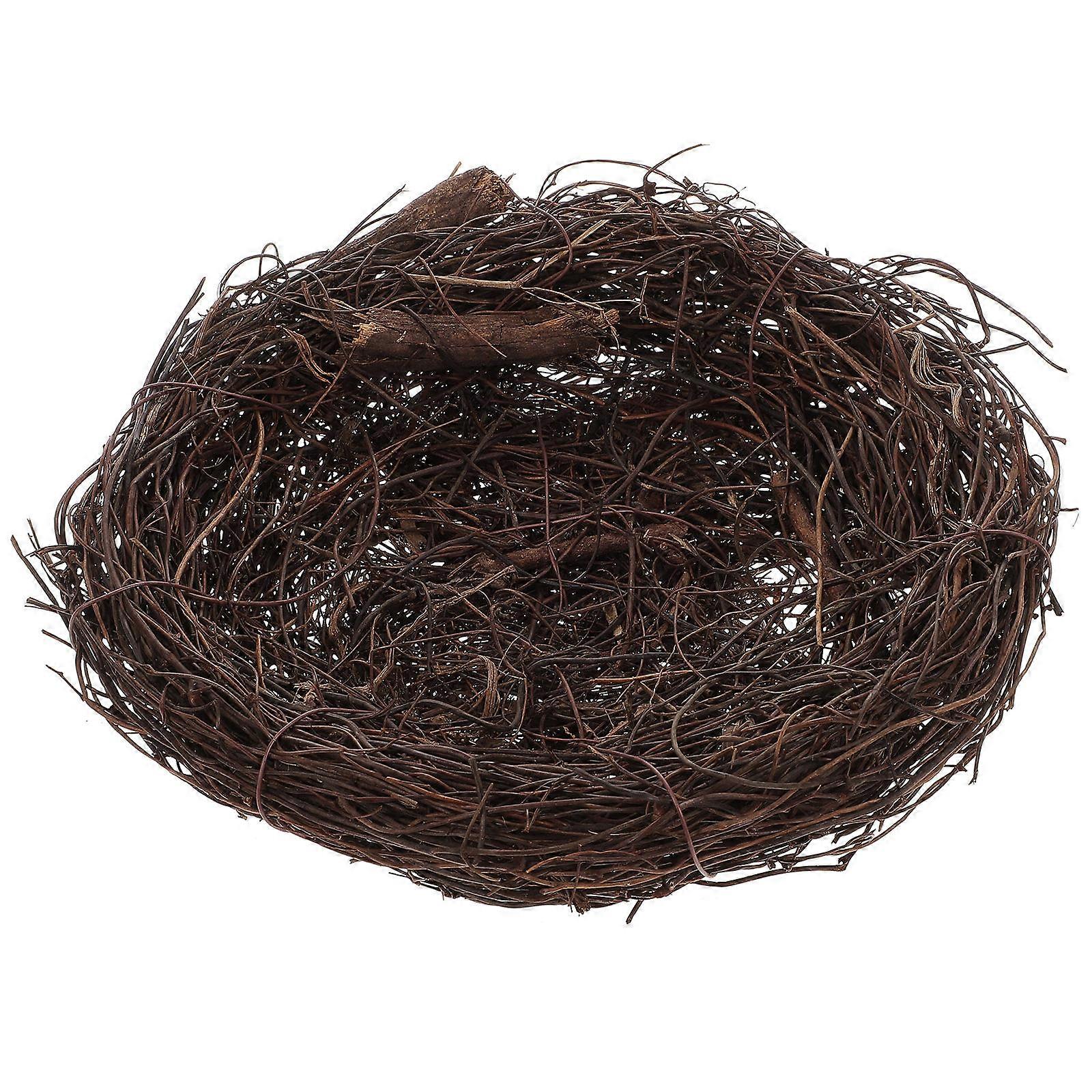Lightweight Artificial Rattan Bird Nest Ornament for Garden, Balcony & Home – Woven Decorative Nest with Realistic Craftsmanship