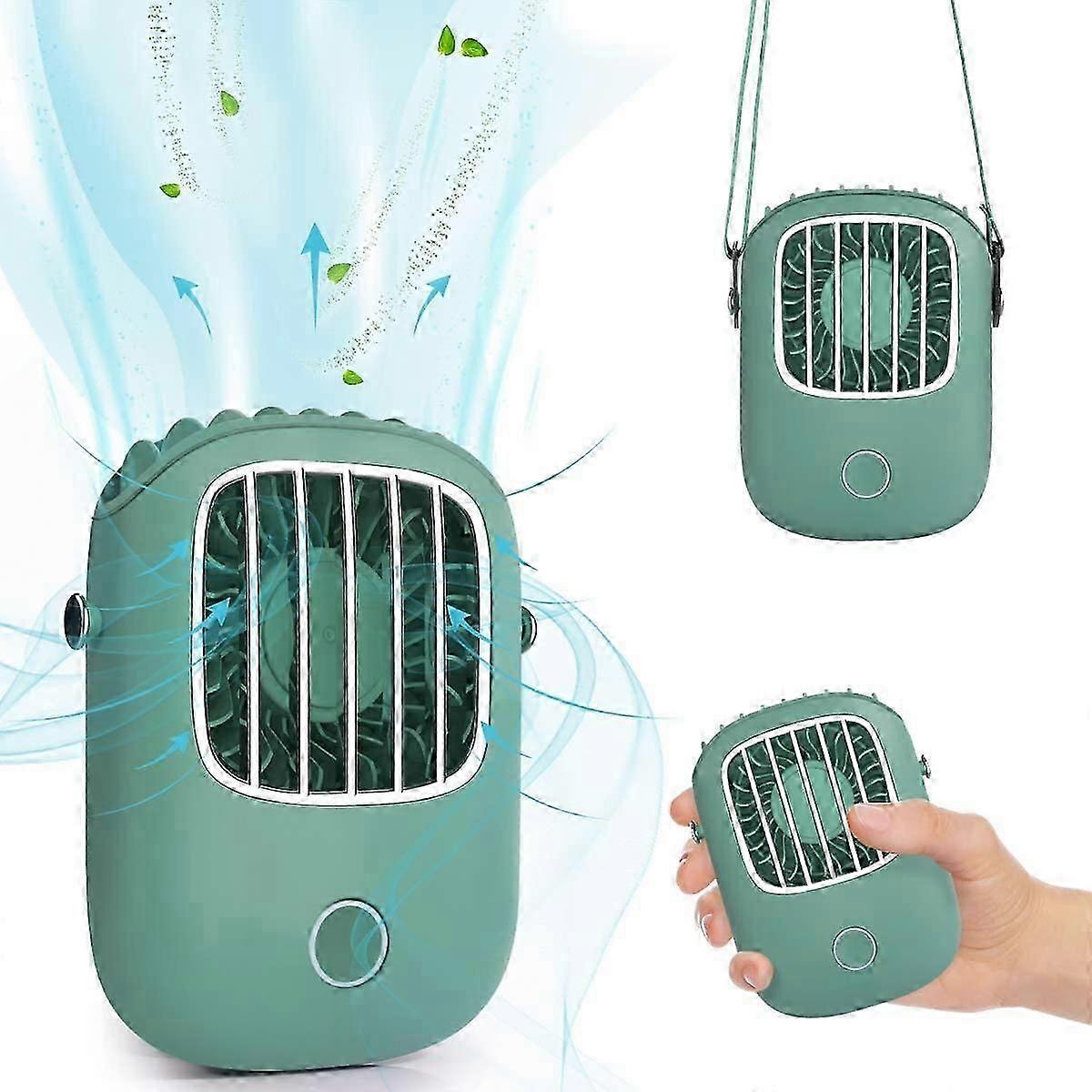 מאוורר מיני USB, מאוורר שרשרת דיבורית נייד, מאוורר כף יד נטענת 3 מהירויות מתכוונן