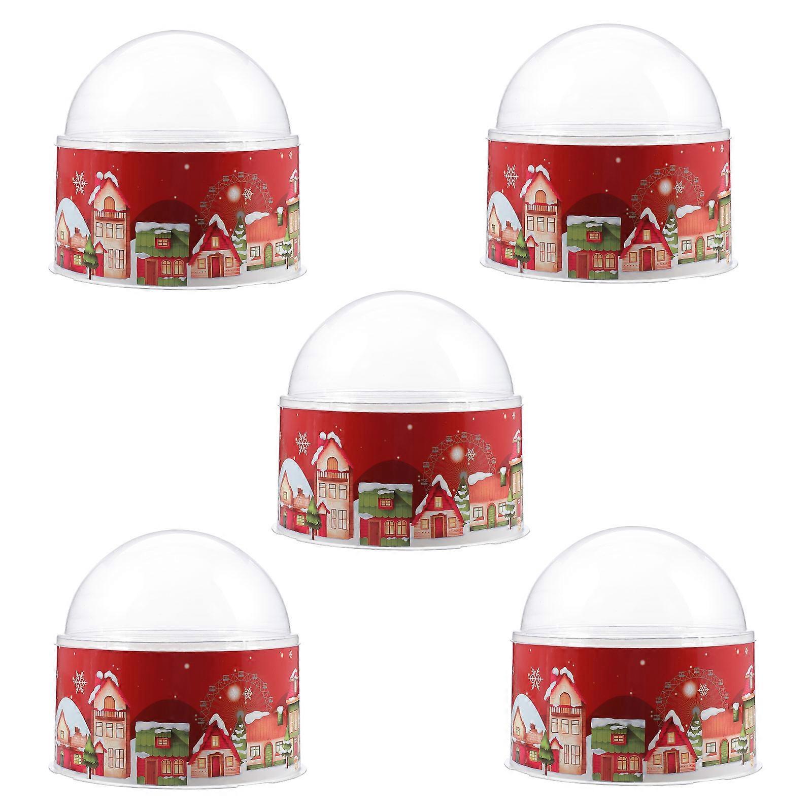 Mini Cake Containers Plastic Spherical Packing Box For Bakery Use 5 Sets